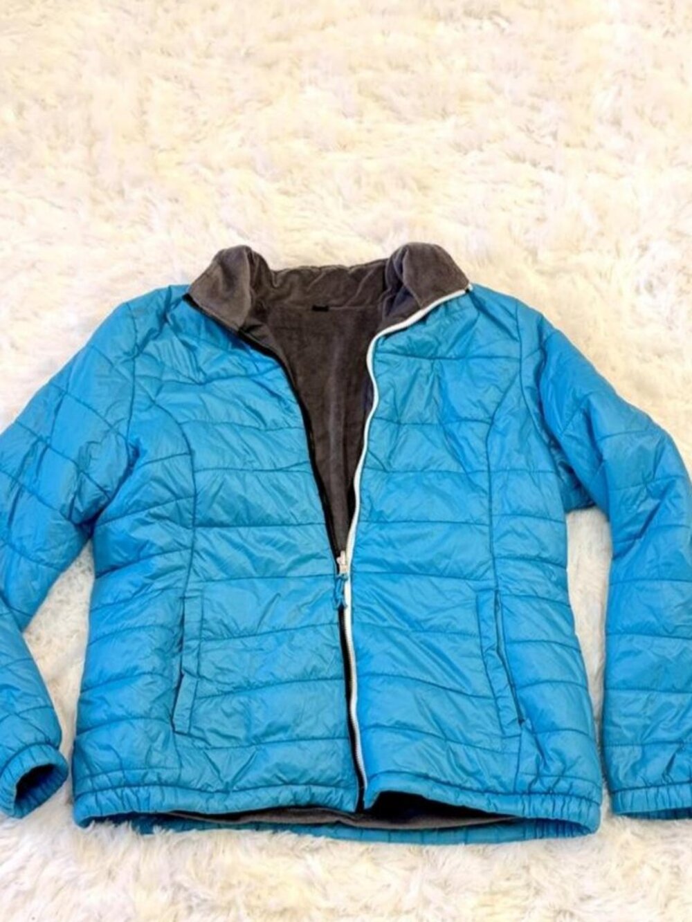 Free Country Light Blue Puffer Jacket L